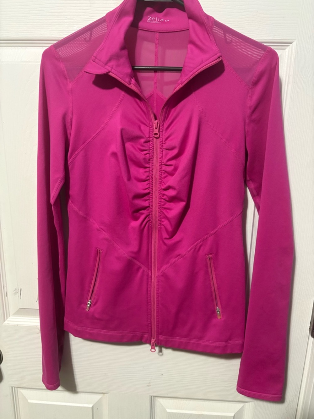 Zella Hot Pink Full-Zip Ruched Active Jacket